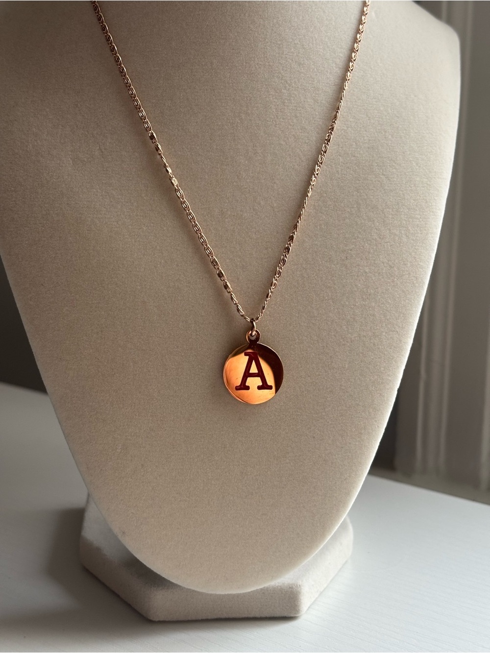 Gold Initial Necklace Letter A Pendant Minimal Dainty Personalized Jewelry - Picture 4 of 10